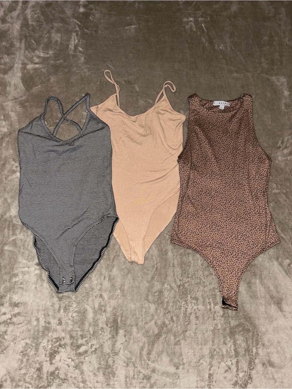 Three Women's Neutral Bodysuits Size Small - Forever 21/Gaze